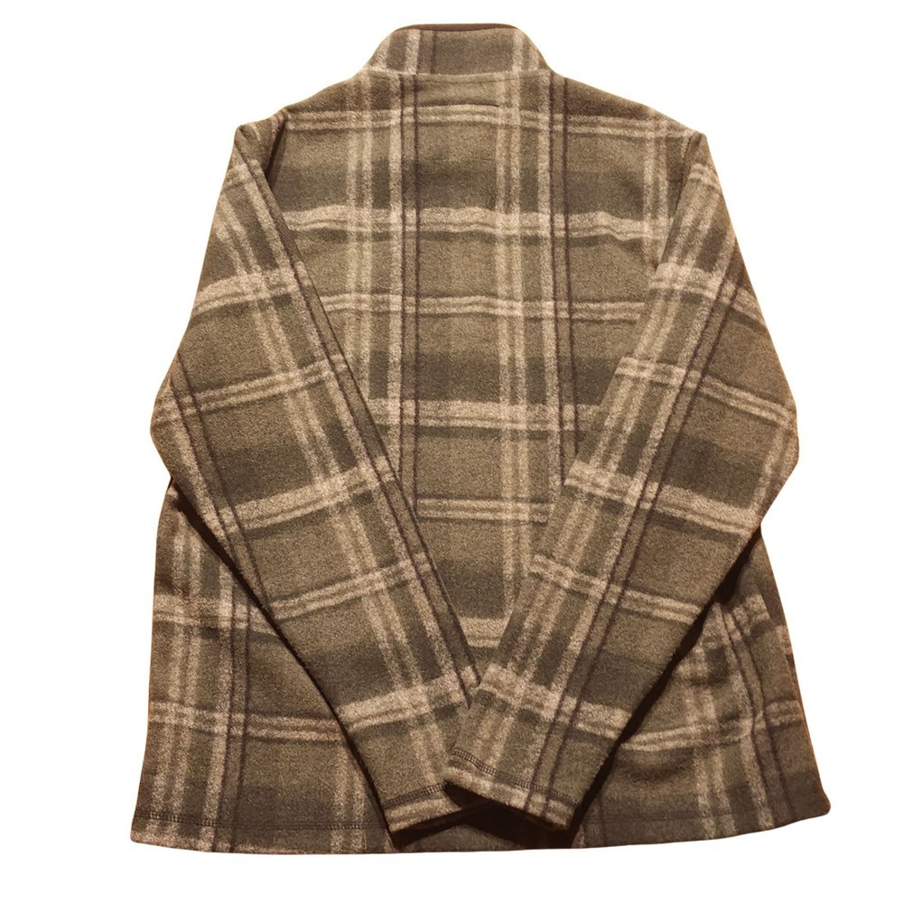 John Wayne Fleece 1/4 Zip Pullover Sweatshirt Jacket Mens Sz Medium Green Plaid - Picture 5 of 9